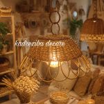 لوستر بشقابی حصیری
