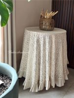 رومیزی گرد لینن و دانتل - Image 2