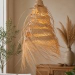لوستر حصیری آبشاری مخروطی